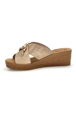 Beige Hausschuhe mit Keil und anatomischem Fußbett 16 GO-INBLU Hot