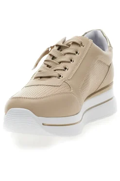 Beige Schnürschuhe mit seitlichem Reißverschluss H216364-MIO TEMPO Best
