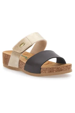 Beige-schwarze Hausschuhe mit Komfortsohle 293A480SR-PITTARELLO ECO Discount