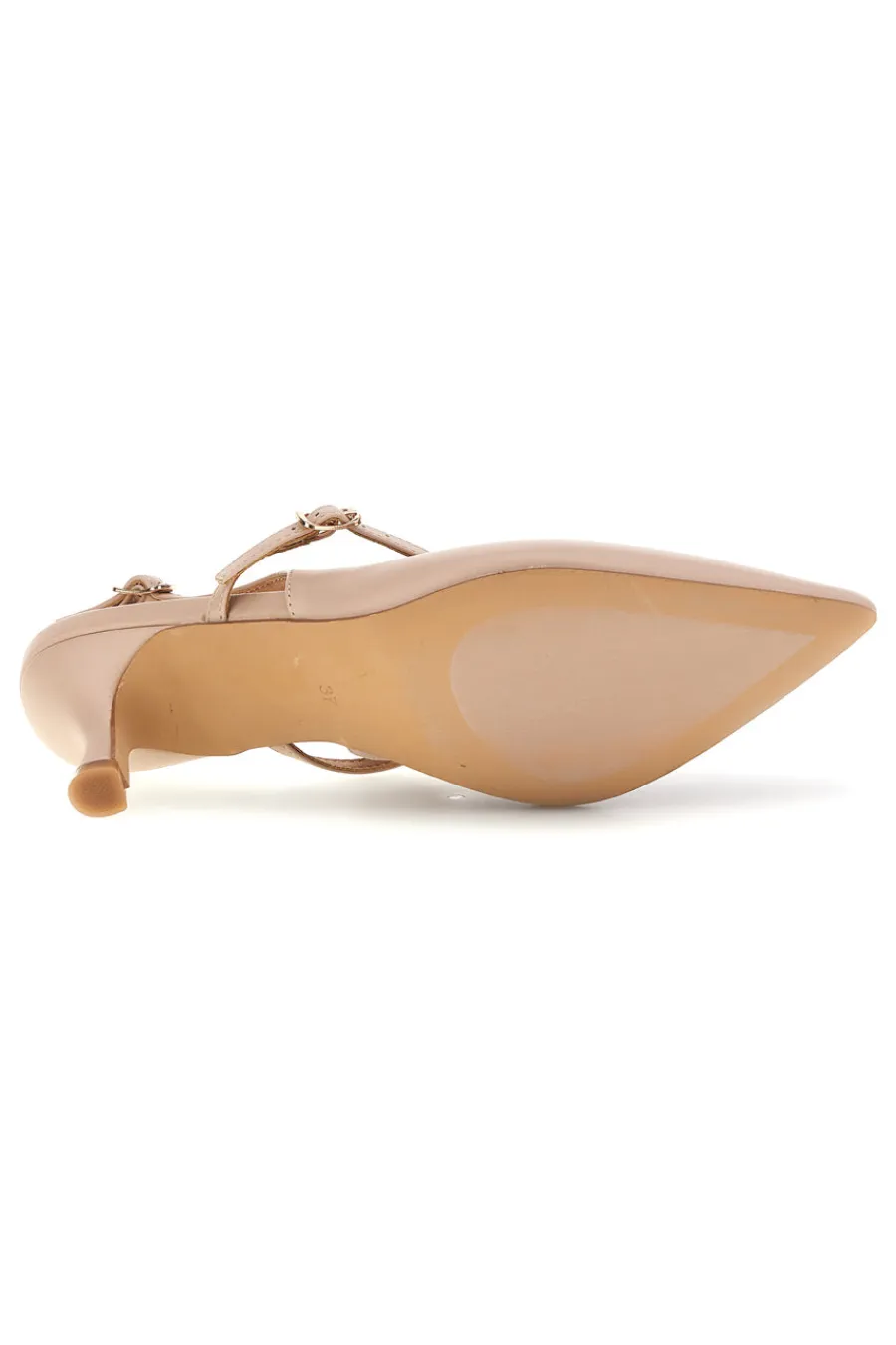 Beige Slingback-Pumps mit Riemen 9447H6-MON DIEU Discount