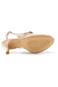 Beige Slingback-Schuhe mit offener Spitze und Riemen 2811-PITTARELLO COUTURE New