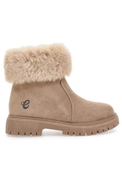 Beige Stiefeletten mit seitlichem Reißverschluss, Pelzbesatz und warmer Innenausstattung CAW759136363-CARRERA Hot