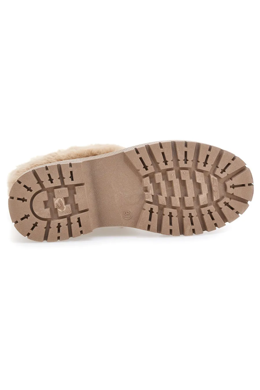Beige Stiefeletten mit seitlichem Reißverschluss, Pelzbesatz und warmer Innenausstattung CAW759136363-CARRERA Hot