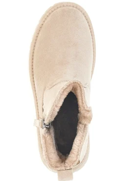 Beige Stiefeletten mit seitlichem Reißverschluss und Fellfutter CAW759106363-CARRERA Discount