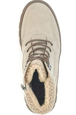 Beige Stiefeletten mit warmer Innenseite und gearbeitetem Kragen 22808B13R-RELIFE Outlet