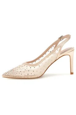 Tüll Slingback Pumps mit Strasssteinen P656-FIRST LADY Hot