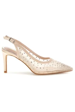 Tüll Slingback Pumps mit Strasssteinen P656-FIRST LADY Hot