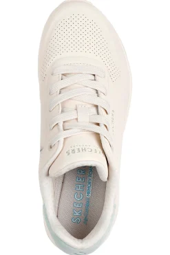 Beige Turnschuhe mit salbeigrünen Einsätzen und Skech-Air Uno Pop Back-SKECHERS Online