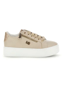 Beige Turnschuhe mit seitlichem Reißverschluss Plattform Burani 52031C769-MARIELLA BURANI Best