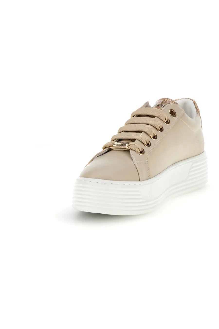 Beige Turnschuhe mit seitlichem Reißverschluss Plattform Burani 52031C769-MARIELLA BURANI Best