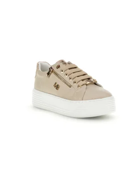 Beige Turnschuhe mit seitlichem Reißverschluss Plattform Burani 52031C769-MARIELLA BURANI Best