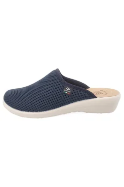 Blaue Hausschuhe mit rutschfester Innensohle aus echtem Leder 90T40368FE-FLY FLOT Hot