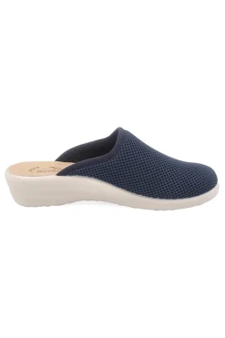 Blaue Hausschuhe mit rutschfester Innensohle aus echtem Leder 90T40368FE-FLY FLOT Hot