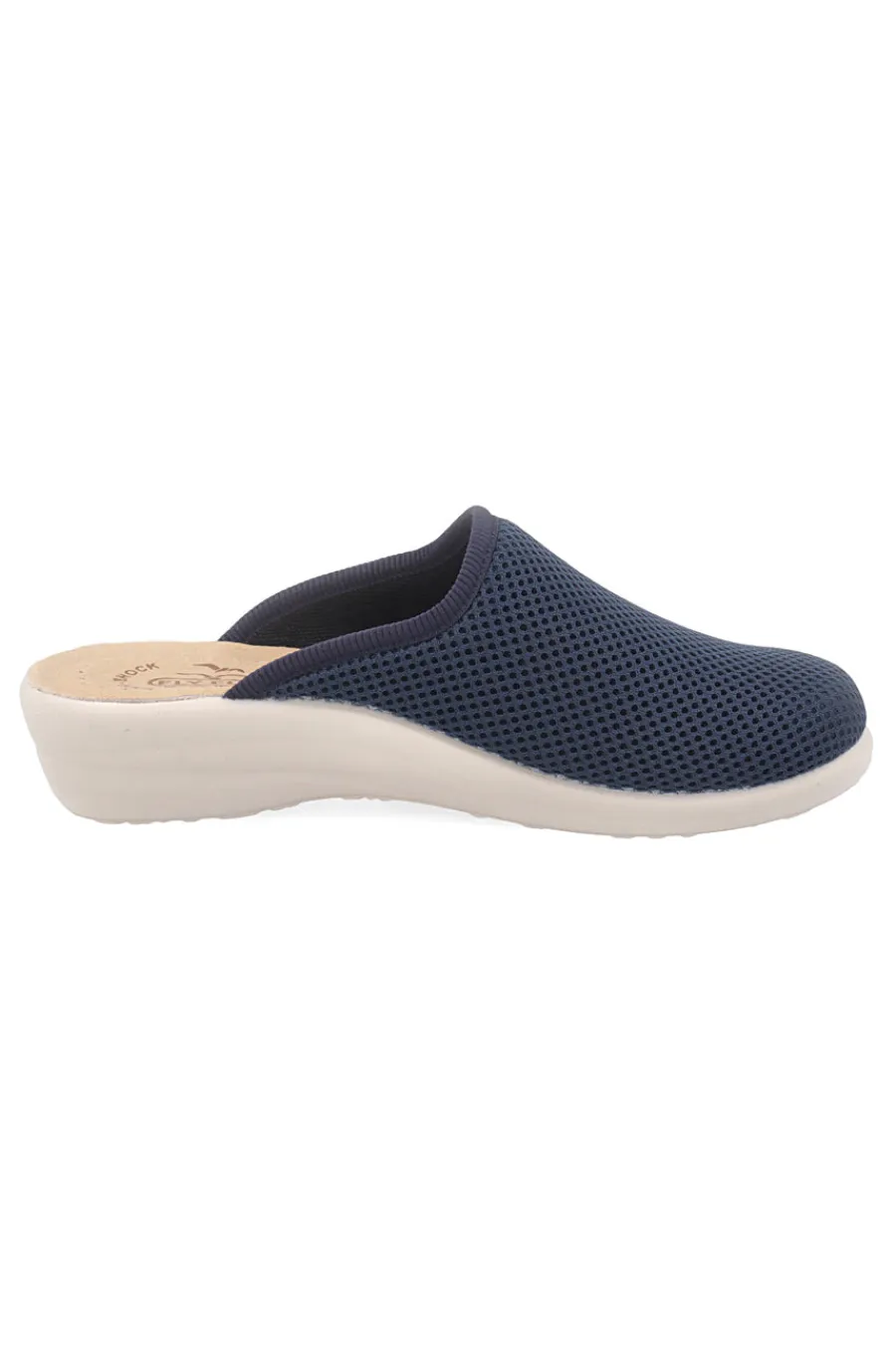 Blaue Hausschuhe mit rutschfester Innensohle aus echtem Leder 90T40368FE-FLY FLOT Hot