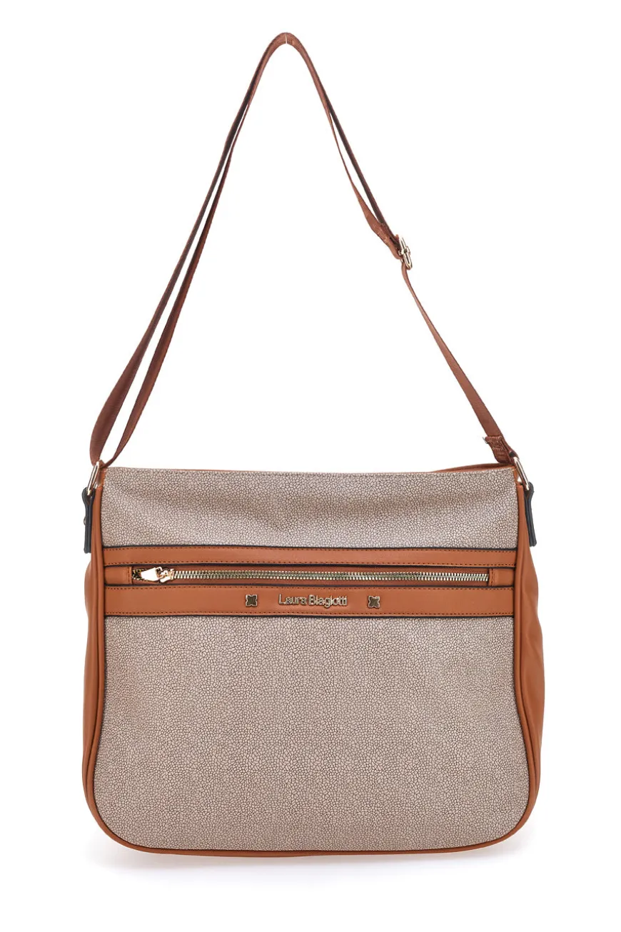 Borsa a Tracolla Marrone Con Zip Laura Biagiotti 25S-104-3