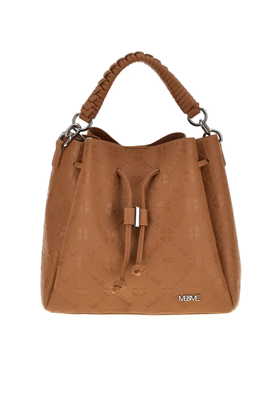 Borsa cuoio a mano con tracolla e coulisse Me & me L2526