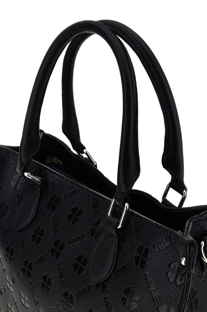 Borsa nera a mano con tracolla Me & me 20499