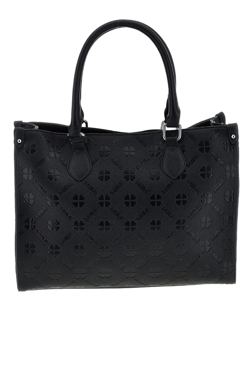 Borsa nera a mano con tracolla Me & me 20499