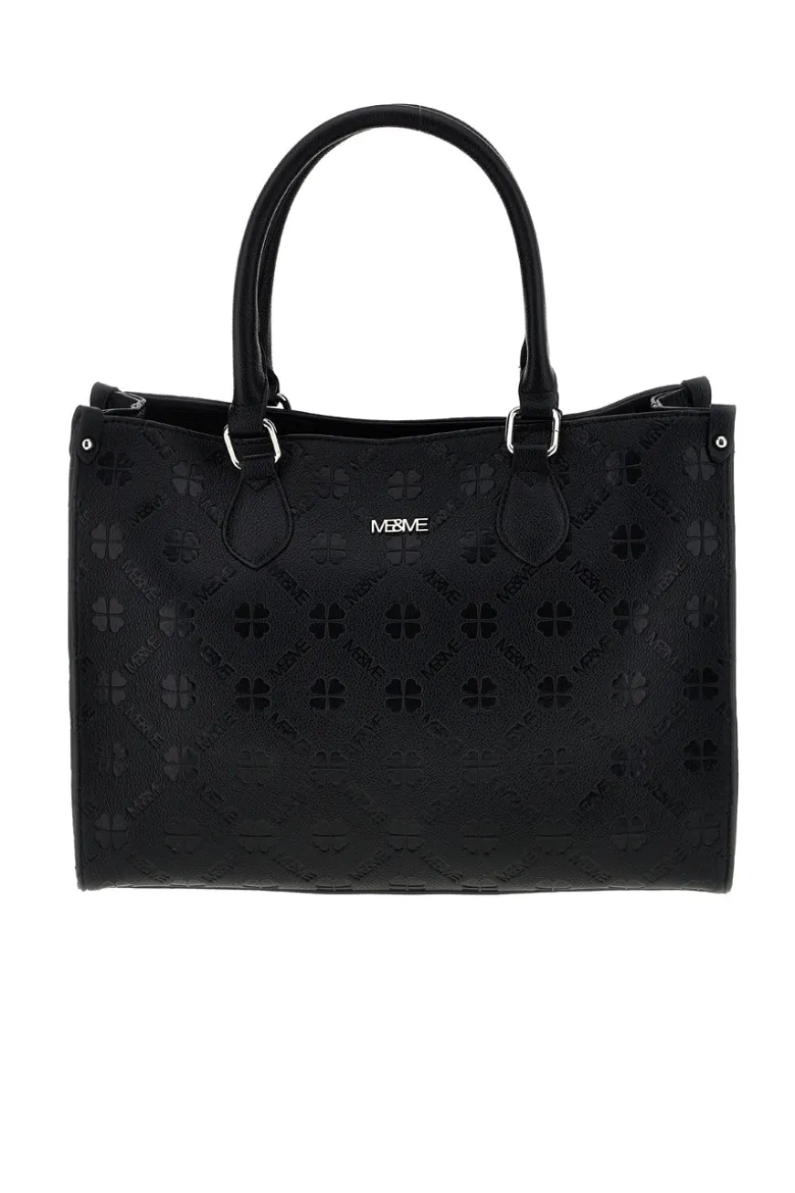 Borsa nera a mano con tracolla Me & me 20499