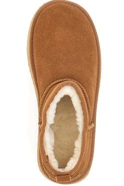 Braune Flatform-Stiefeletten aus echtem Wildleder mit Pittarello-Fell Wow 3547-WOW PITTARELLO Clearance