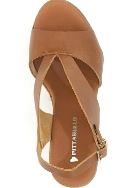 Braune sandalen mit Absatz in Bastoptik, hergestellt in Italien, 6714313-PITTARELLO Clearance