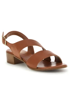 Braune Ledersandalen mit gekreuzten Riemen 243080-PITTARELLO LOOK Outlet