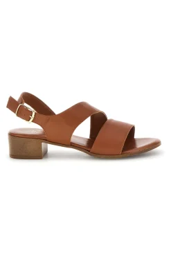 Braune Ledersandalen mit gekreuzten Riemen 243080-PITTARELLO LOOK Outlet