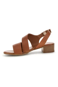 Braune Ledersandalen mit gekreuzten Riemen 243080-PITTARELLO LOOK Outlet