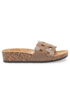 Braune Slipper mit verziertem Band 14224-PRIMA RIGA Outlet