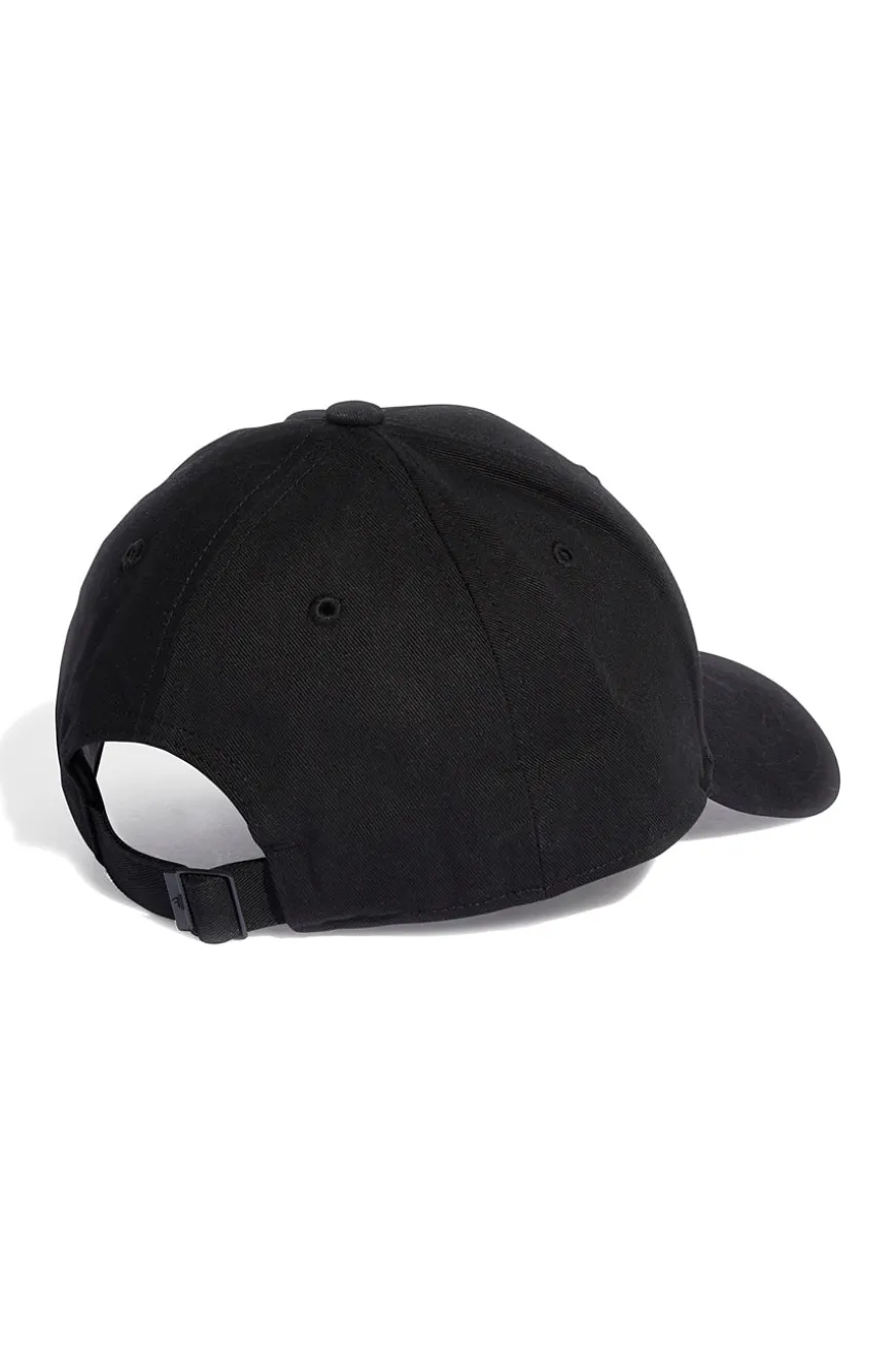 Cappellino con Frontino Nero e Logo Adidas Bianco ADIDAS BBALL CAP COT