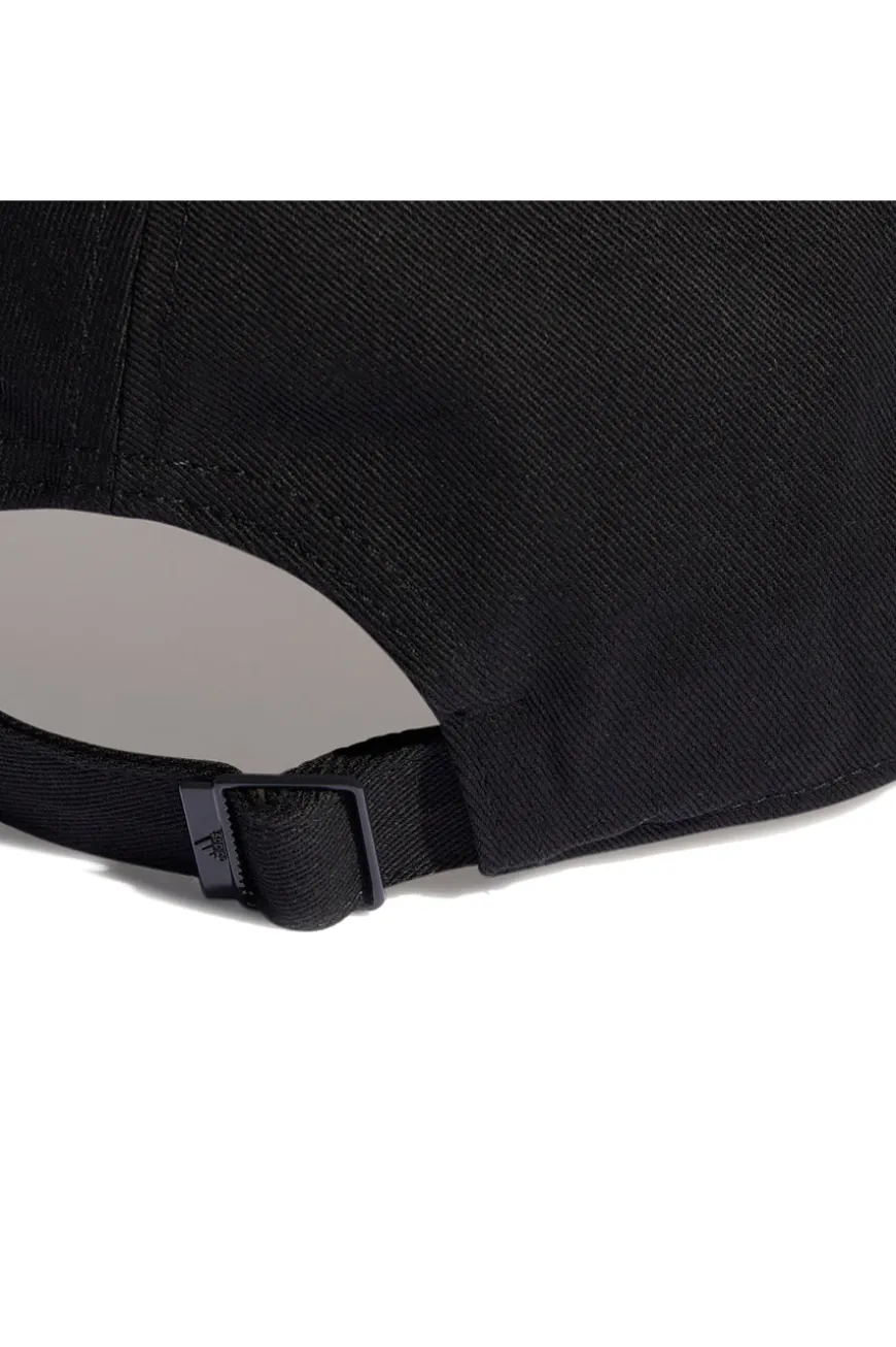 Cappellino con Frontino Nero e Logo Adidas Bianco ADIDAS BBALL CAP COT