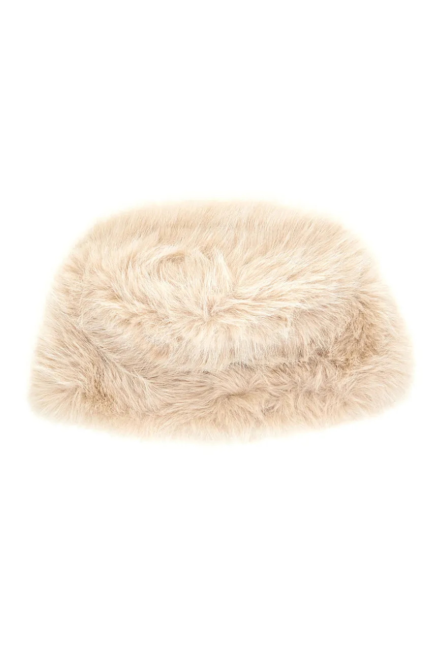 Cappello beige in pelliccia effetto furry Gianmarco Venturi CLASS 63219