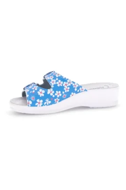 Ciabatta azzurra con sottopiede in pelle 122F-BEST MEDICAL Discount