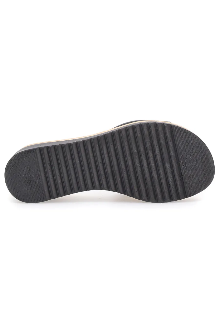 Ciabatta Nera con Fascia in Pelle e Platform Effetto Sughero 34567409-PITTARELLO LOVE Sale