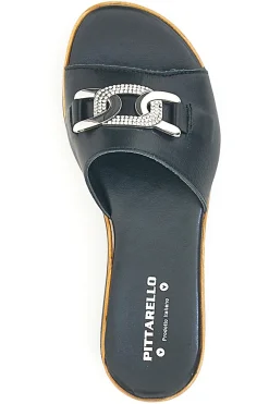 Ciabatta Nera con Fascia in Pelle e Platform Effetto Sughero 34567409-PITTARELLO LOVE Sale