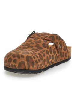Ciabatte animalier con fibbia in vera pelle Tierra 335A013PR-PITTARELLO TIERRA