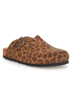 Ciabatte animalier con fibbia in vera pelle Tierra 335A013PR-PITTARELLO TIERRA