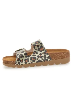 Ciabatte animalier oro con doppia fibbia 335P20630SR-PITTARELLO BIO