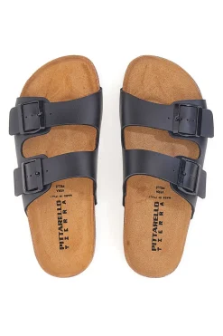 Ciabatte Antracite con Doppia Fibbia Made in Italy 335A20630SR-PITTARELLO TIERRA New