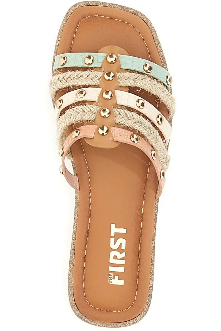 Ciabatte a Stringhe e Suola Flat e Glitter 20316-THE FIRST Outlet