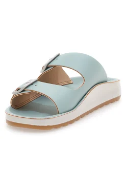 Ciabatte azzurre acqua con doppia fibbia e fondo comfort 77077ZZ-FLY FLOT Clearance