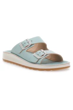 Ciabatte azzurre acqua con doppia fibbia e fondo comfort 77077ZZ-FLY FLOT Clearance