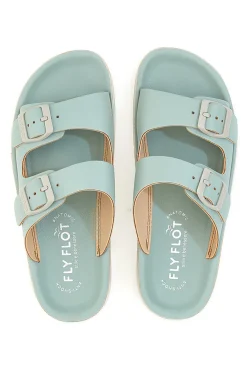 Ciabatte azzurre acqua con doppia fibbia e fondo comfort 77077ZZ-FLY FLOT Clearance