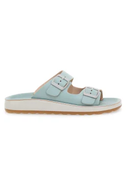 Ciabatte azzurre acqua con doppia fibbia e fondo comfort 77077ZZ-FLY FLOT Clearance