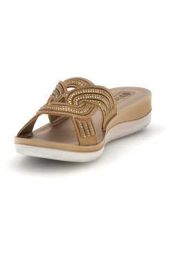 Ciabatte beige con dettagli luminosi 47 BV-INBLU Discount