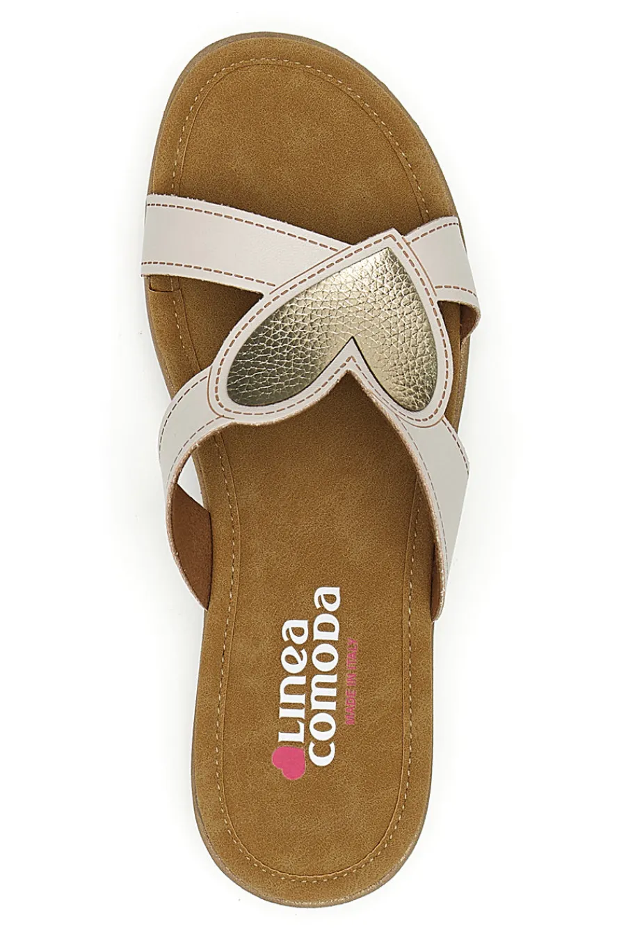 Ciabatte beige con dettaglio a cuore 7190V-LINEA COMODA New