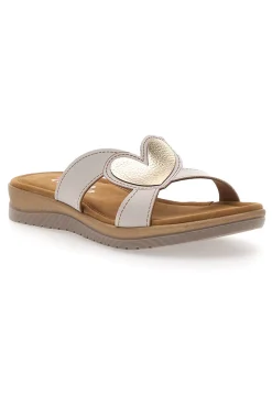 Ciabatte beige con dettaglio a cuore 7190V-LINEA COMODA New