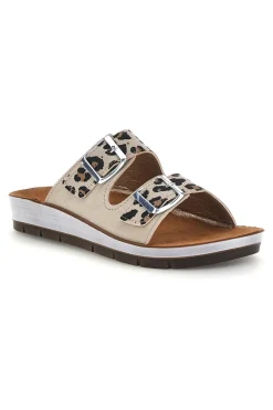 Ciabatte beige con doppia fascia e doppia fibbia 58 CP-INBLU Discount
