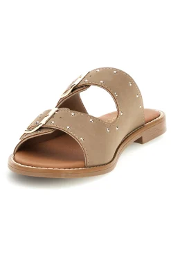 Ciabatte beige con doppia fibbia CHMAT-PLOCADI Clearance