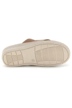 Ciabatte beige con fasce incrociate, inserti animalier e soletta estraibile 1401-PRIMA RIGA Hot